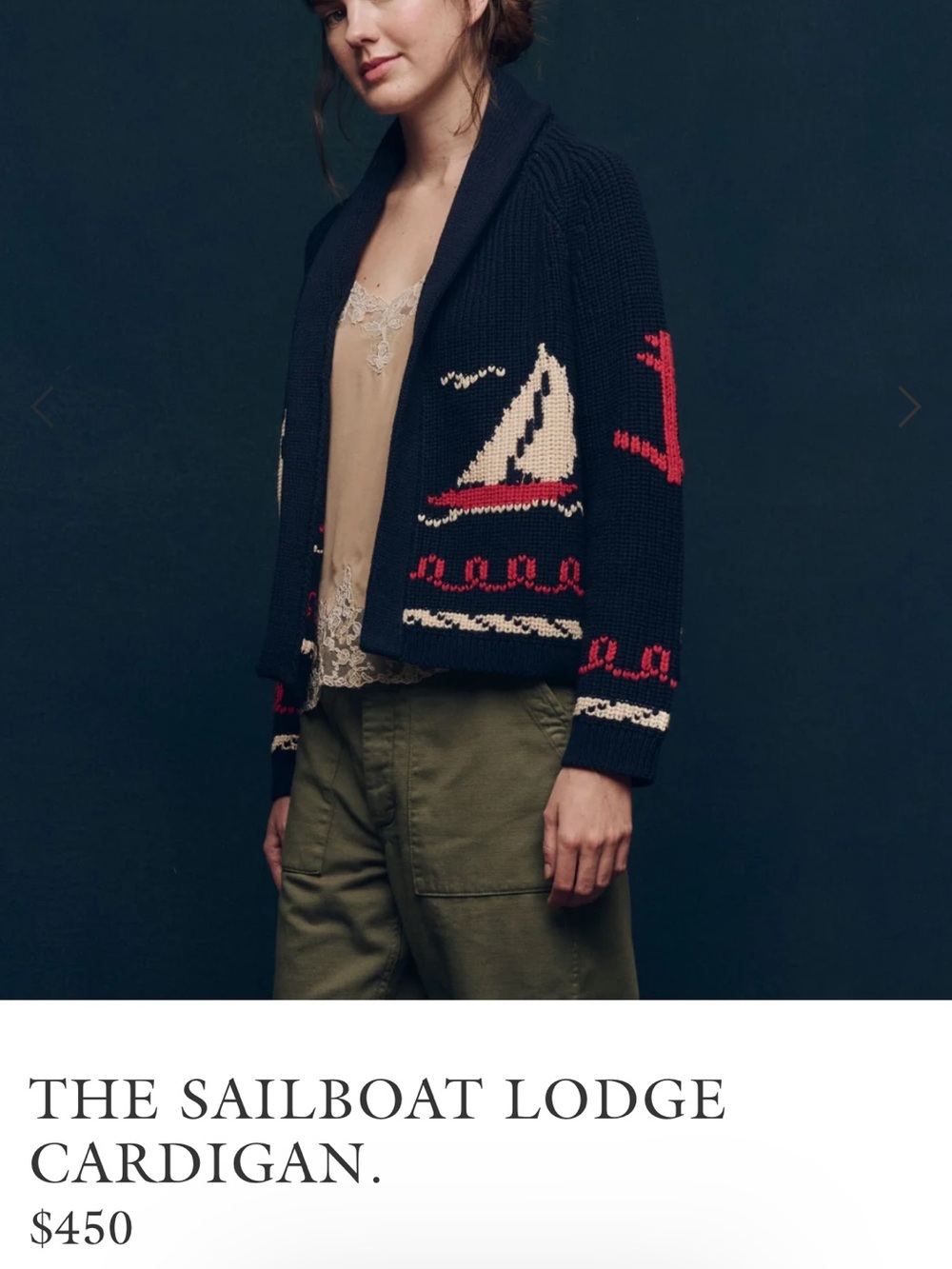 THE GREAT SAILBOAT LODGE CARDIGAN Woman’s SZ 2 - Picture 7 of 7